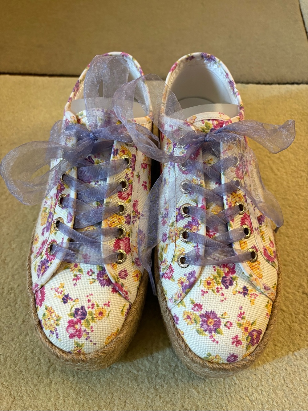 LOVESHACKFANCY x Superga Floral Platform Sneakers size 7.5